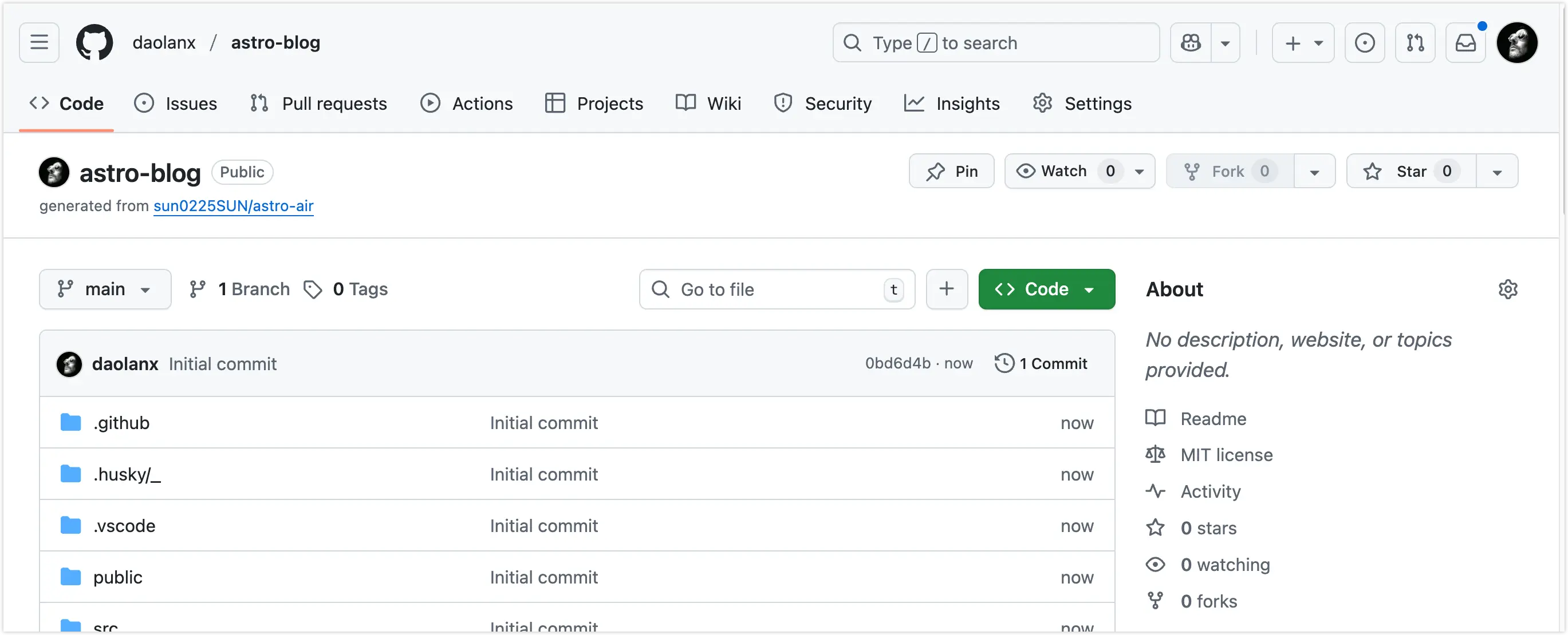 Creating a new Github repository
